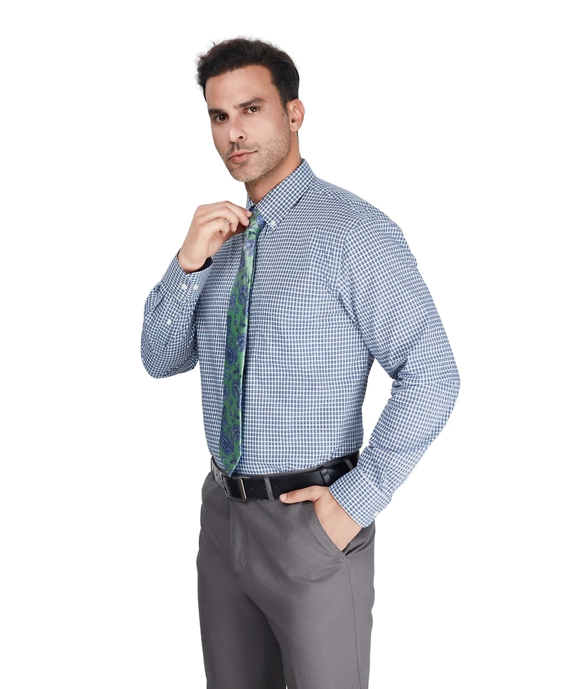 Club Room Men's Regular-Fit Stretch Plaid Dress Shirt