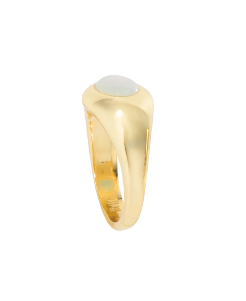 Macy's Gold-Plated Howlite Turquoise Simulated Moonstone Oval Dome Ring
