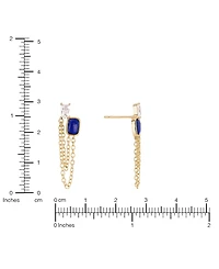 Macy's Gold-Plated Lapis Howlite Simulated Cubic Zirconia Chain Drop Earrings