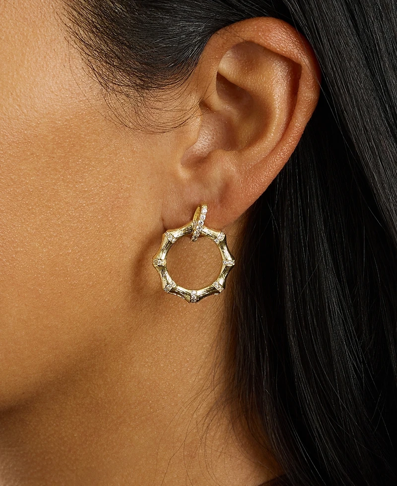 Macy's Gold-Plated Cubic Zirconia Circle Drop Earrings