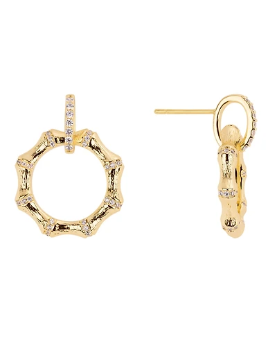 Macy's Gold-Plated Cubic Zirconia Circle Drop Earrings