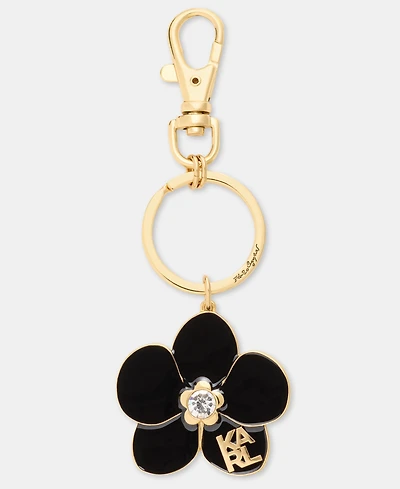 Karl Lagerfeld Paris Crystal & Logo Orchid Keychain Bag Charm