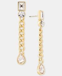 Karl Lagerfeld Paris Mixed Crystal Linear Drop Earrings