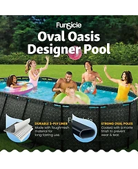 Funsicle 13'11" Oasis Designer Oval Above Ground Pool w/ Pump