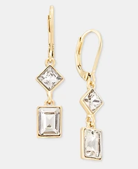 Karl Lagerfeld Paris Square Crystal Double Drop Earrings