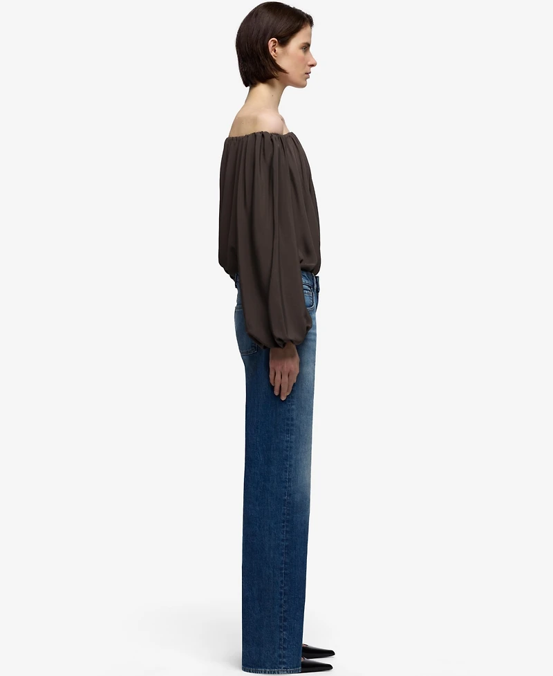 7 For All Mankind Women's Low-Rise Relaxed Straight-Leg Jeans