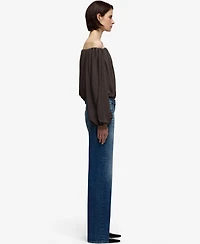 7 For All Mankind Women's Low-Rise Relaxed Straight-Leg Jeans
