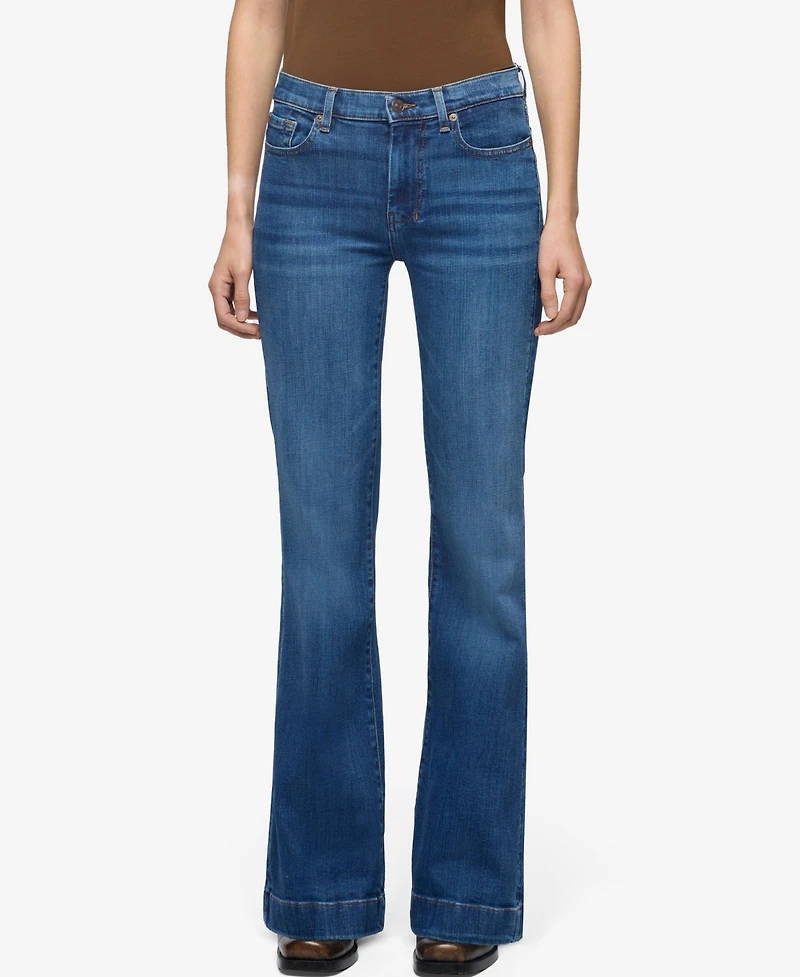 7 For All Mankind Women's Dojo Tailorless Mid-Rise Flare Jeans