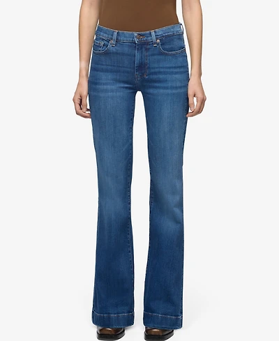 7 For All Mankind Women's Dojo Tailorless Mid-Rise Flare Jeans