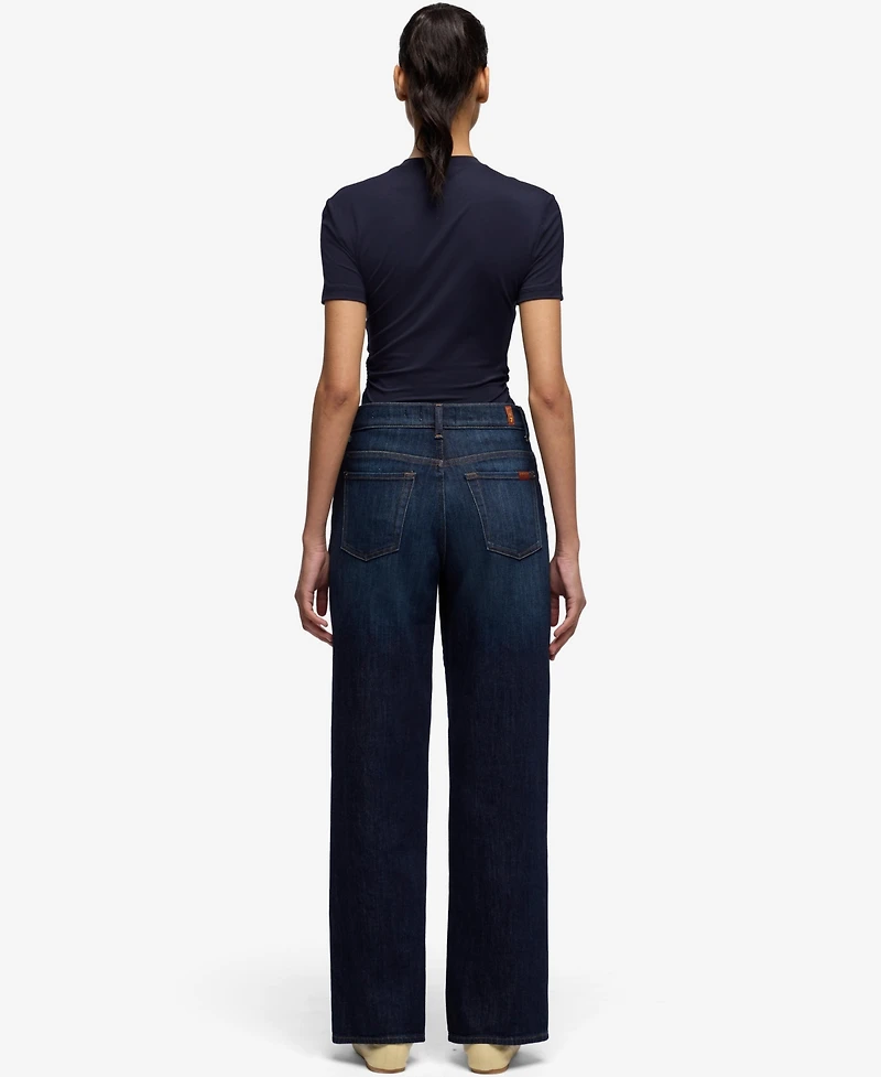 7 For All Mankind Women's Stovepipe Straight Mid-Rise Jeans