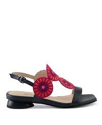 Azura Broider Women's Buckle Leather Sandals with Cushioned Footbed