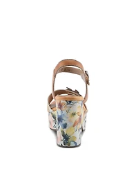 L'Artiste Women's Felis Platform Sandal with Hand-Painted Vamp
