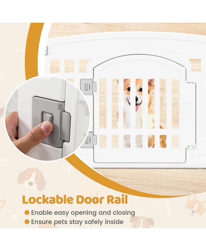 Ruie 6 Panel Foldable Plastic Dog Playpen 24 Inch Indoor Outdoor Pet Fence