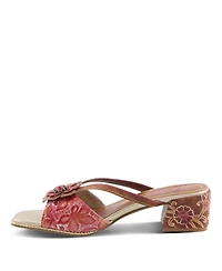 L'Artiste Women's Europa Strappy Sandal with Floral Vamp