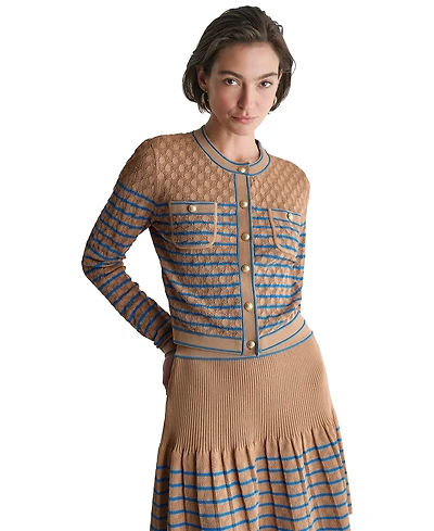 Bcbg Women's Crewneck Button-Front Cardigan Sweater