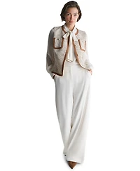 Bcbg Women's Collarless Three-Button Jacket