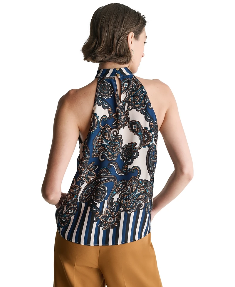 Bcbg Women's Halter Center-Back Keyhole Blouse