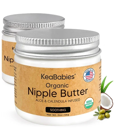 KeaBabies Organic Nipple Butter, Natural Cream Safe for Breastfeeding Moms, 2oz