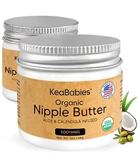 KeaBabies Organic Nipple Butter, Natural Cream Safe for Breastfeeding Moms, 2oz
