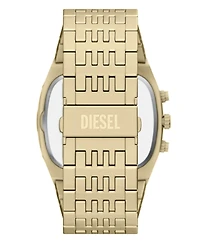 Diesel Men's Spiked Cushion Quartz Chronograph Gold Stainless Steel Watch 45mm
