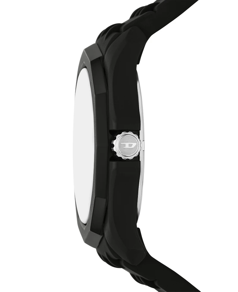 Diesel Men's Stinger Three-Hand Quartz Black Silicone 45mm