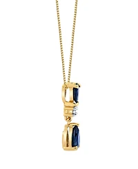 Macy's Sapphire (5/6 ct. t.w.) & Diamond Accent Pendant Necklace in 10k Yellow Gold