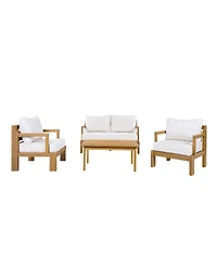 Streamdale Furniture Outdoor 4piece Acacia Wood Patio Chat Set