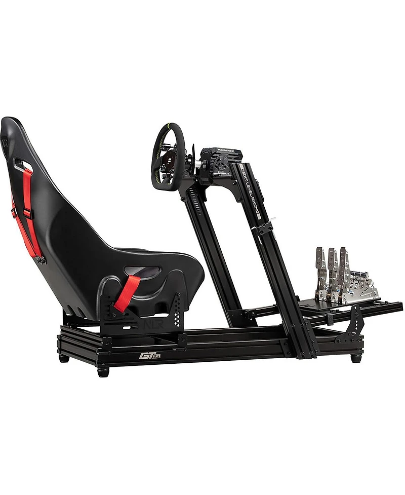 Next Level Racing 58.3"L x 32.5"W x 34.1"H Aluminum and Carbon Steel GtElite Lite Dedicated GT Adjustable Racing Cockpit