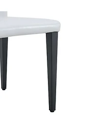 Streamdale Furniture Ergonomic White Pu Dining Chairs with Metal Legs