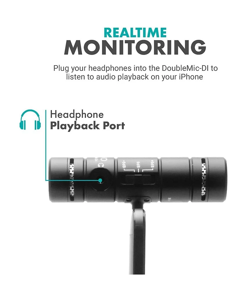 Movo Photo DoubleMic-di Cardioid Dual Condenser Microphone for Apple iPhone/iPad