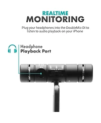 Movo Photo DoubleMic-di Cardioid Dual Condenser Microphone for Apple iPhone/iPad