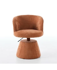 Streamdale Furniture Streamdale Adjustable Swivel Chenille Bar Stool Modern Round Accent Chair Terracotta