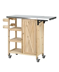 Streamdale Furniture Portable Outdoor Kitchen Island with Storage