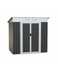 Streamdale Furniture 6x4 Feet Metal Outdoor Garden Storage Shed With Sliding Door