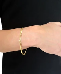 Italian Gold Solid Curb Chain 8" Bracelet in 10k Yellow Gold