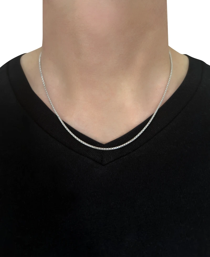 Macy's Diamond-Cut Box Chain 20" Necklace in 14k White Gold