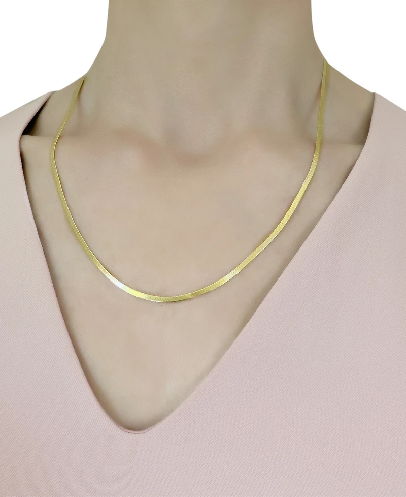 Italian Gold Herringbone Chain 20" Necklace in 10k Yellow Gold
