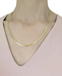 Italian Gold Herringbone Chain 20" Necklace in 10k Yellow Gold