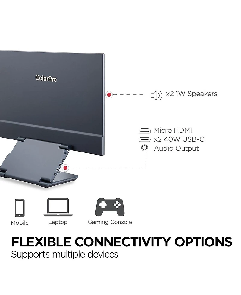 ViewSonic VP1656 16" 16:10 Wuxga Portable Usb-c Ips Led Monitor
