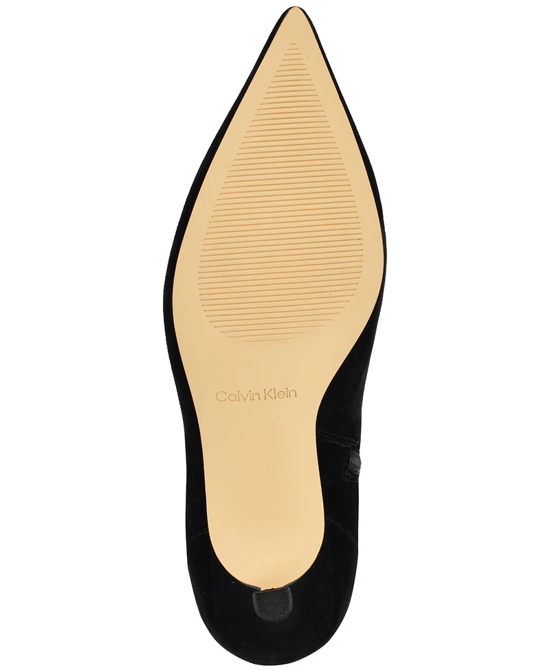 Calvin Klein Women's Serray Tall Suede Pointed Toe Boots