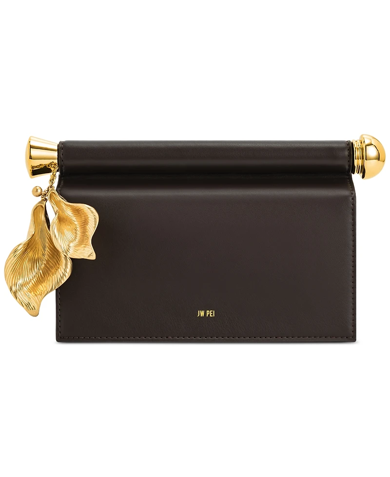 Jw Pei Holly Metal Pendant Embellished Plain Weave Mini Clutch Handbag