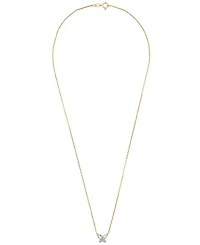 Macy's Lab-Grown White Sapphire (3/8 ct. t.w.) Butterfly Necklace in 14k Gold-Plated Sterling Silver