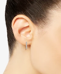 Macy's Lab-Grown White Sapphire (1-1/4 ct. t.w.) Hoop Earrings in 14k Gold-Plated Sterling Silver