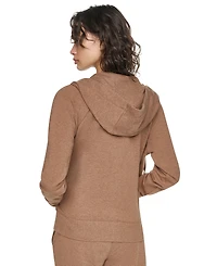 Dkny Sport Women's Two-Tone Zip-Front Long-Sleeve Hoodie