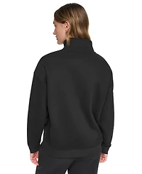 Dkny Sport Women's Metallic Bubble Logo Zipper Sweatshirt