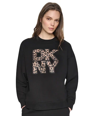 Dkny Sport Women's Stacked Puff Outline Crewneck Sweatshirt