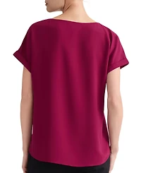 Jones New York Women's Shoulder Button Detail Crepe Blouse