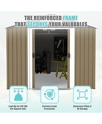Streamdale Furniture 8x12 Feet Outdoor Metal Storage Shed With Lockable Door