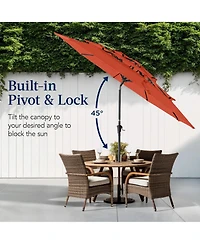 Best Choice Products 10 Feet 3-Tier Patio Umbrella, Market Sun Shade with Tilt Adjustment and Easy Crank