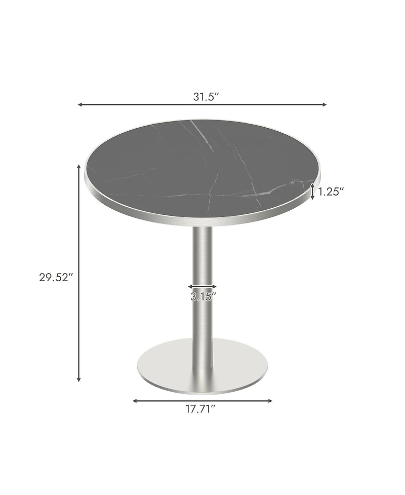 Streamdale Furniture Round Modern Dining Table Faux Marble Top Bistro Tulip Table.